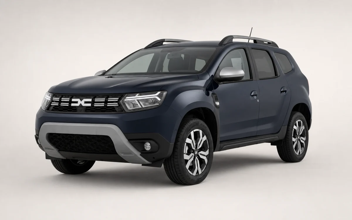 Lacivert Dacia Duster önden üç çeyrek görünüm